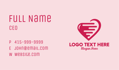 Pink Fast Heart  Business Card Image Preview