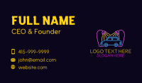 Neon Car Wash Signage Business Card Design