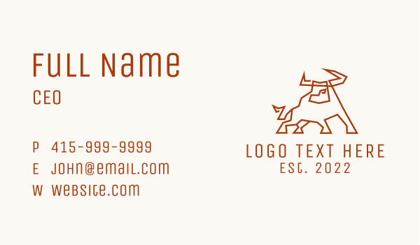 Toro Bullfighting  Business Card Design Image Preview