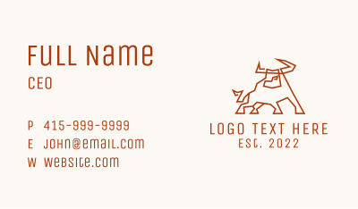 Toro Bullfighting  Business Card Image Preview