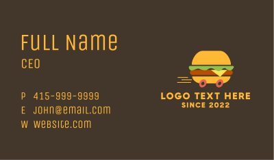 Fast Burger Delivery Business Card