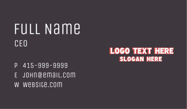 Popart Creative Wordmark Business Card Design Image Preview