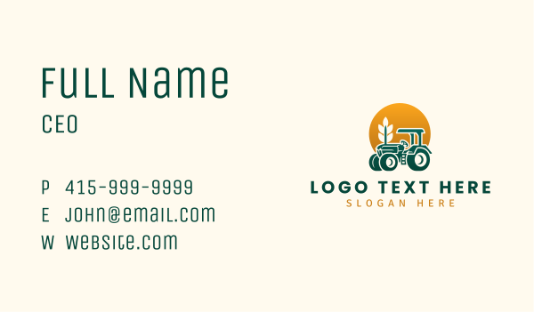Wheat Farming Tractor Business Card Design Image Preview