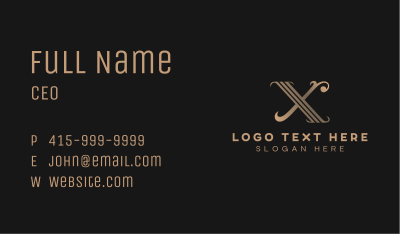 Elegant Classic Letter X Business Card Image Preview