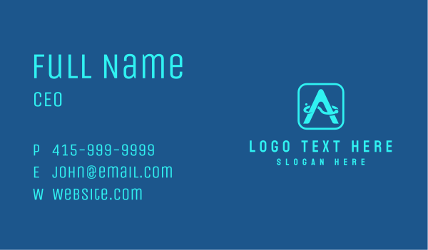 Cyber Technology Letter A Business Card Design Image Preview