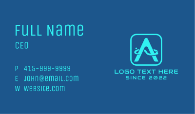 Cyber Technology Letter A Business Card