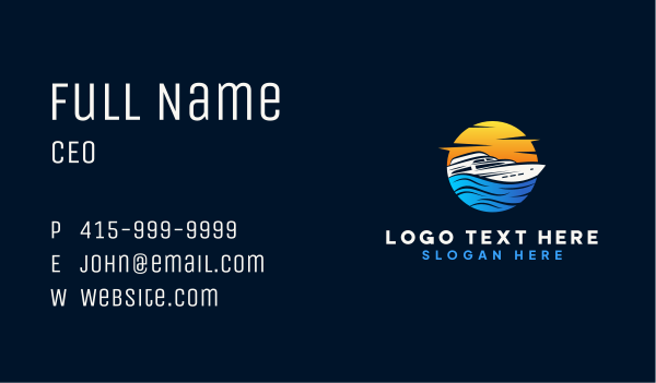 Sunset Yacht Boat Business Card Design Image Preview