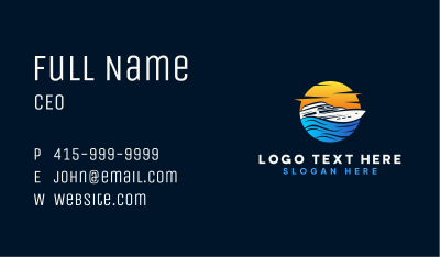 Sunset Yacht Boat Business Card Image Preview