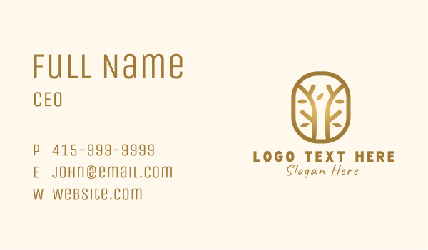 Gold Forest Environment Business Card Design Image Preview
