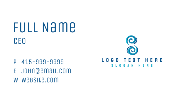 Ocean Wave Letter S Business Card Design Image Preview