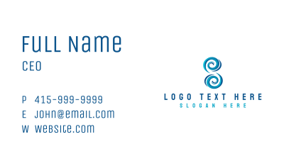 Ocean Wave Letter S Business Card Image Preview