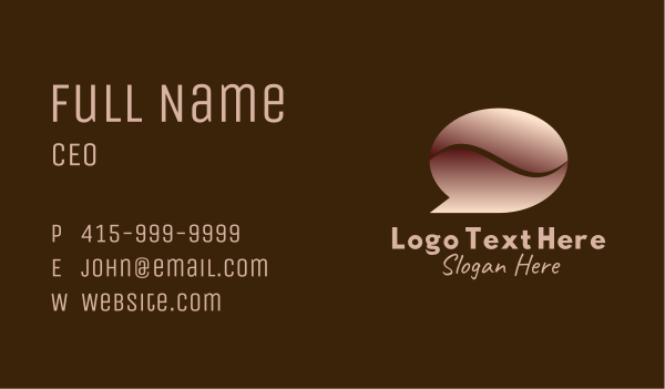 Coffee Bean Chat Business Card Design Image Preview