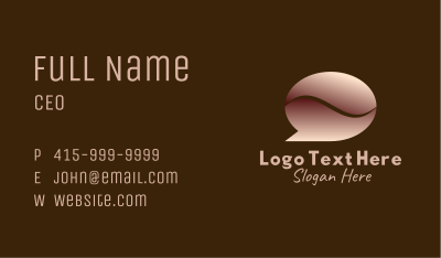 Coffee Bean Chat Business Card