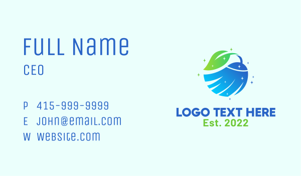 Eco Cleaning Broom Business Card Design Image Preview