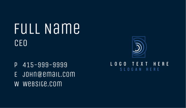Blue Wave Circles Business Card Design Image Preview