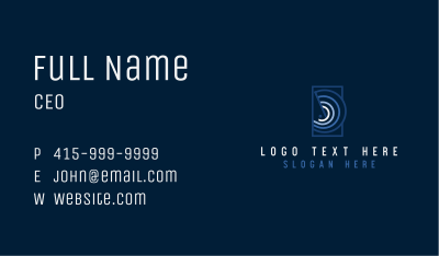 Blue Wave Circles Business Card Image Preview