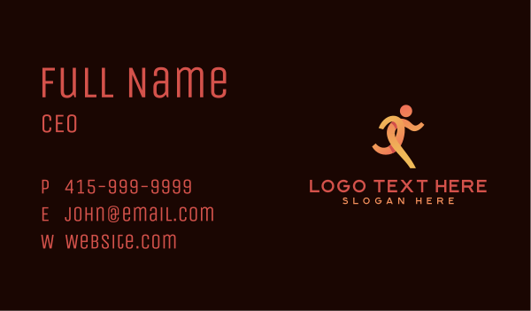 Jogger Running Athlete Business Card Design Image Preview