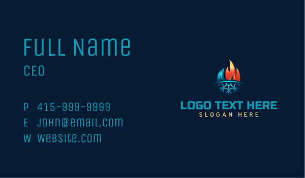 Ice Fire Refrigeration Thermal Business Card Design Image Preview