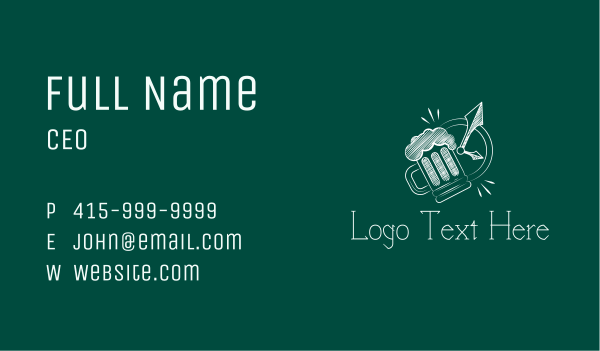 Chalk Board Beer  Business Card Design Image Preview