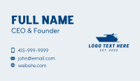 Blue Sailing Speedboat  Business Card Image Preview