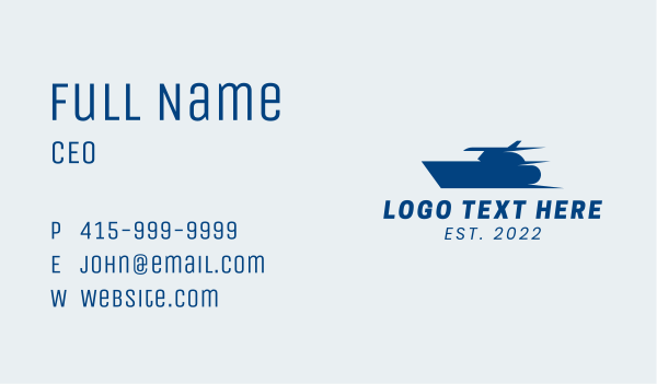 Blue Sailing Speedboat  Business Card Design Image Preview
