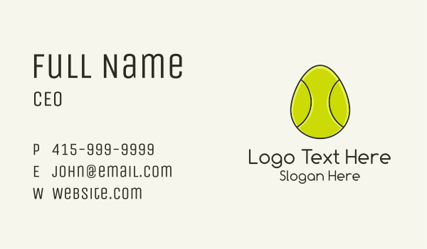 Egg Tennis Ball Business Card Design Image Preview