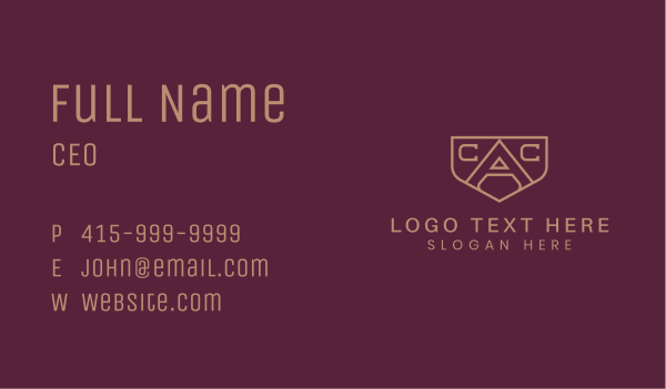 Law Firm C & A Monogram Business Card Design Image Preview
