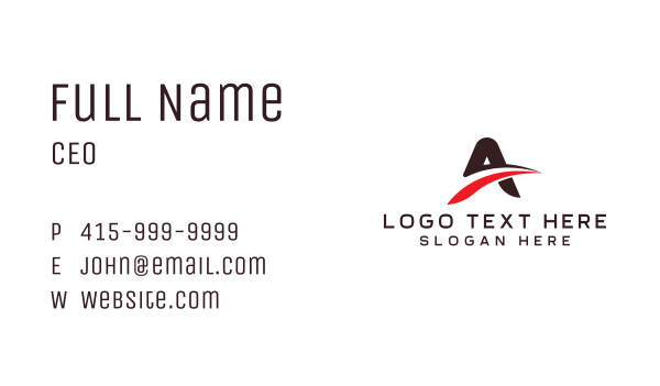 Freight Logistics Swoosh Letter A Business Card Design Image Preview