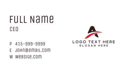 Freight Logistics Swoosh Letter A Business Card Image Preview