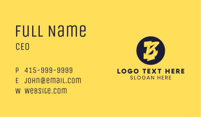 Yellow Letter B Business Card Image Preview