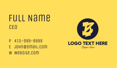 Yellow Letter B Business Card