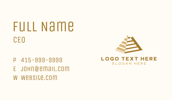 3D Pyramid Architecture Business Card Design Image Preview