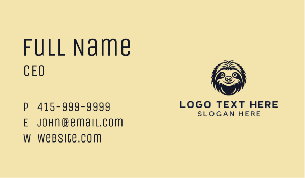 Sloth Animal Wildlife Business Card Design Image Preview
