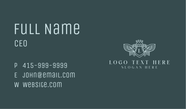 Elegant Owl Crest Business Card Design Image Preview