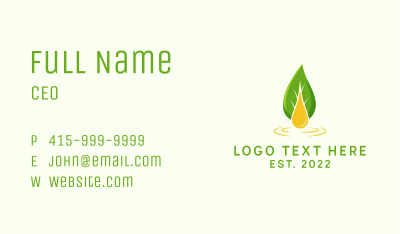 Organic Essential Oil Business Card