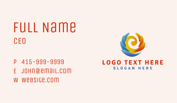 Ice Flame Temperature Business Card Design Image Preview