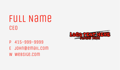 Scary Thriller Wordmark Business Card Image Preview