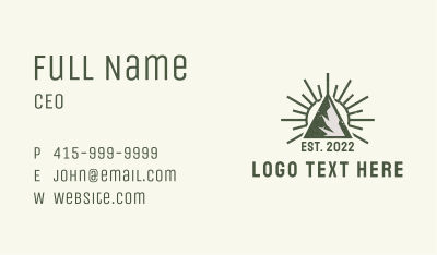 Sunrise Mountain Camping  Business Card Image Preview