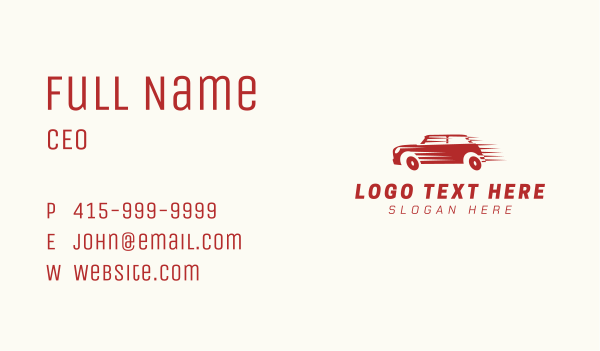 Red Fast Car Business Card Design Image Preview