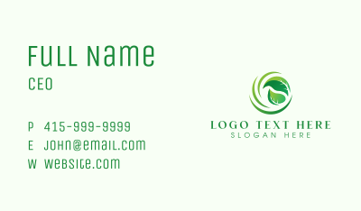 Natural Wind Leaf Business Card Image Preview