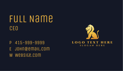 Sitting Golden Lion Animal Business Card Image Preview