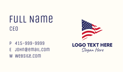 Triangular American Flag Business Card