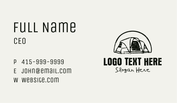 Campground Tent Arch Business Card Design Image Preview