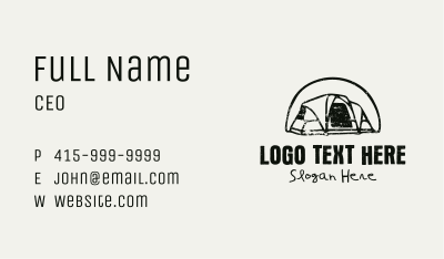 Campground Tent Arch Business Card Image Preview