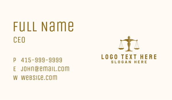 Brown Justice Scale  Business Card Design Image Preview