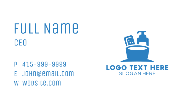 Blue Liquid Soap & Sanitizer Business Card Design Image Preview