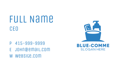 Blue Liquid Soap & Sanitizer Business Card Image Preview