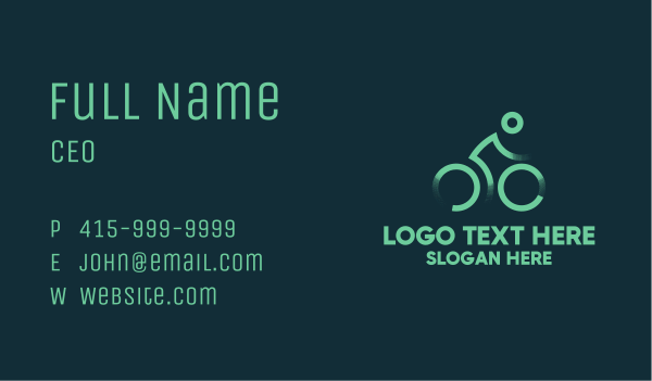 Green Cyclist  Business Card Design Image Preview