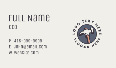 Hammer Carpentry Repair Tool Business Card Image Preview