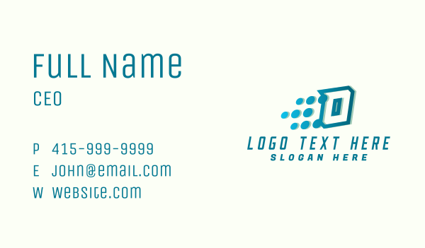 Modern Tech Letter O Business Card Design Image Preview